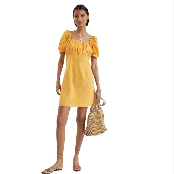 Anthropologie Gathered Puff Sleeve Mini Dress XL - Picture 3 of 6